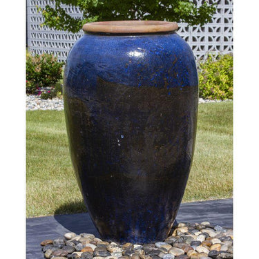 Tuscany FNT50482 Ceramic Triple Vase Complete Fountain Kit Vase Fountain Blue Thumb